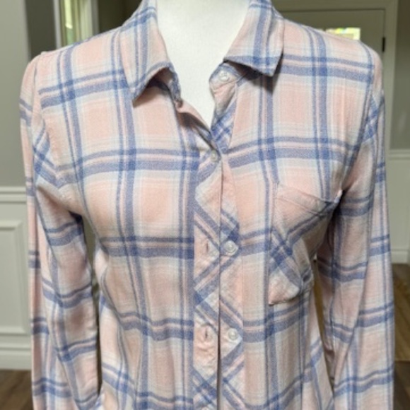 RAILS: Women's Pink & Purple/Blueish Plaid Long Sleeve Button Up Shirt - Size XS - Picture 1 of 4